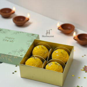 herbscent diwali ladoo candle gift hamper