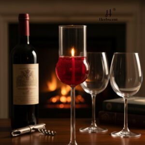 herbscent red wine glass candle