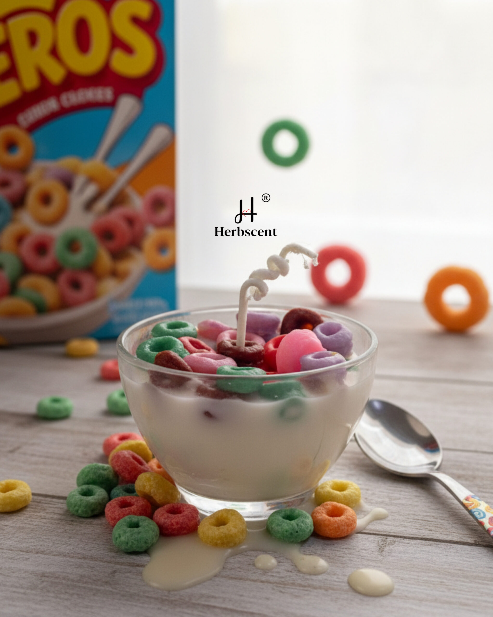 herbscent vanilla kellogg’s bowl candle