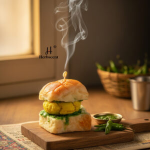 herbscent vada pav candle