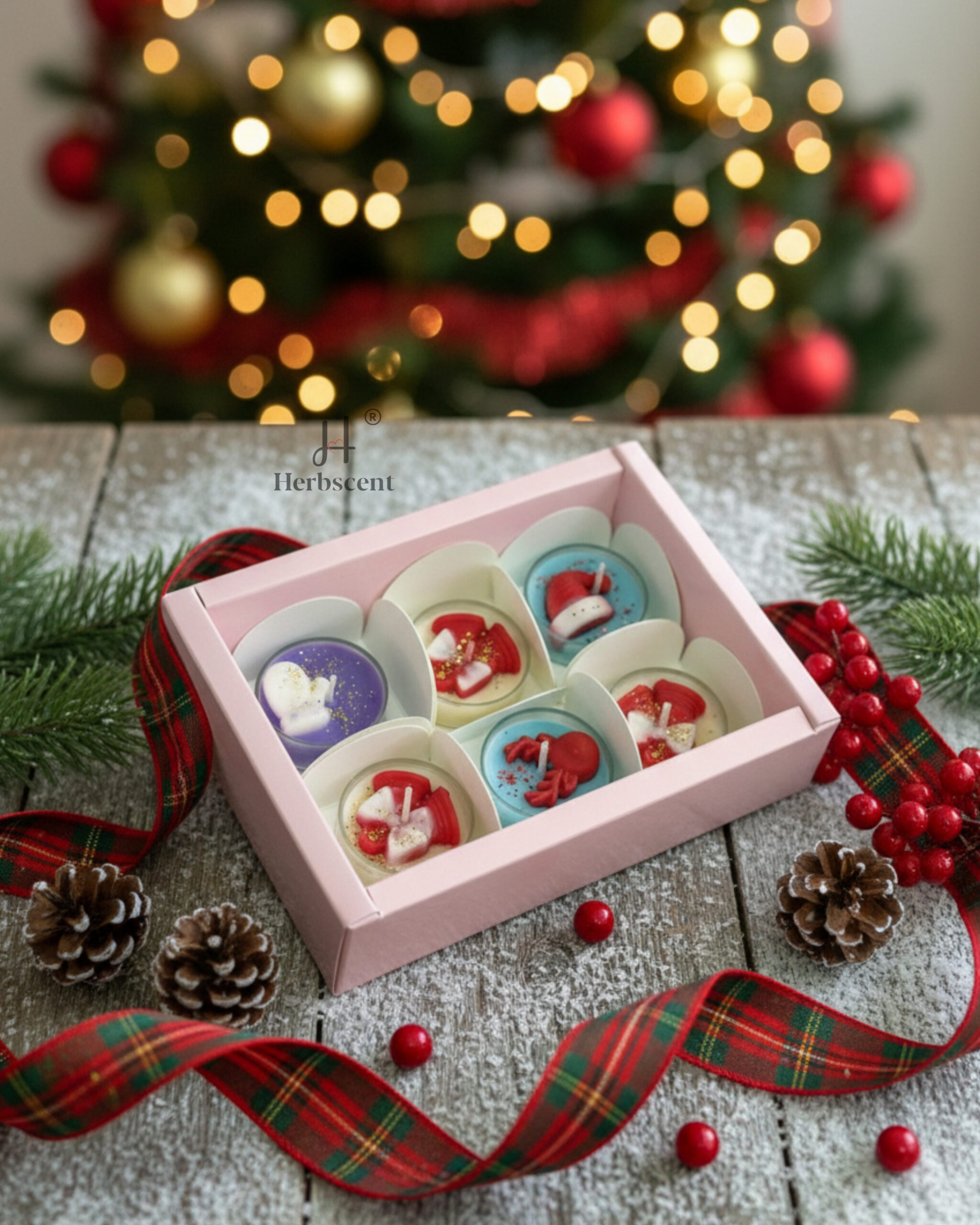 Herbscent Christmas Tealight Candle(Pack of 6)