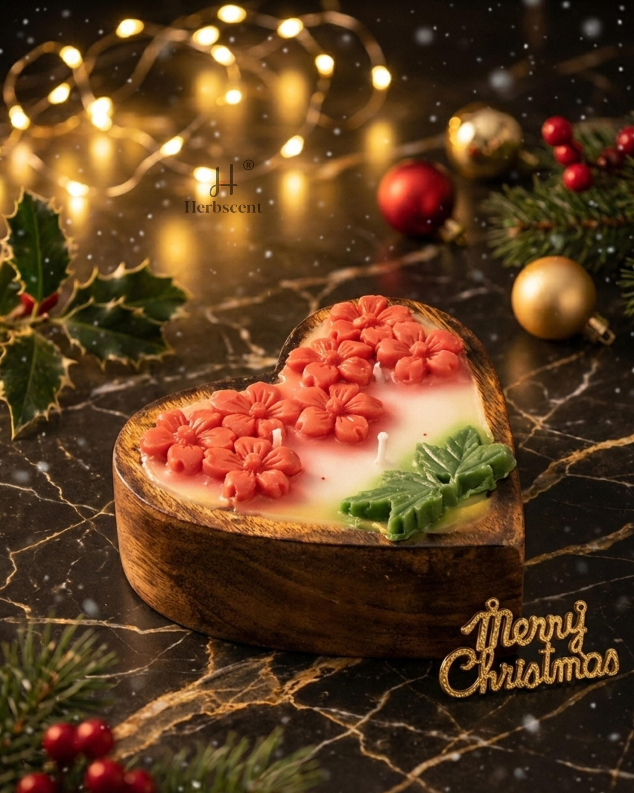 Herbscent Christmas Heart Candle