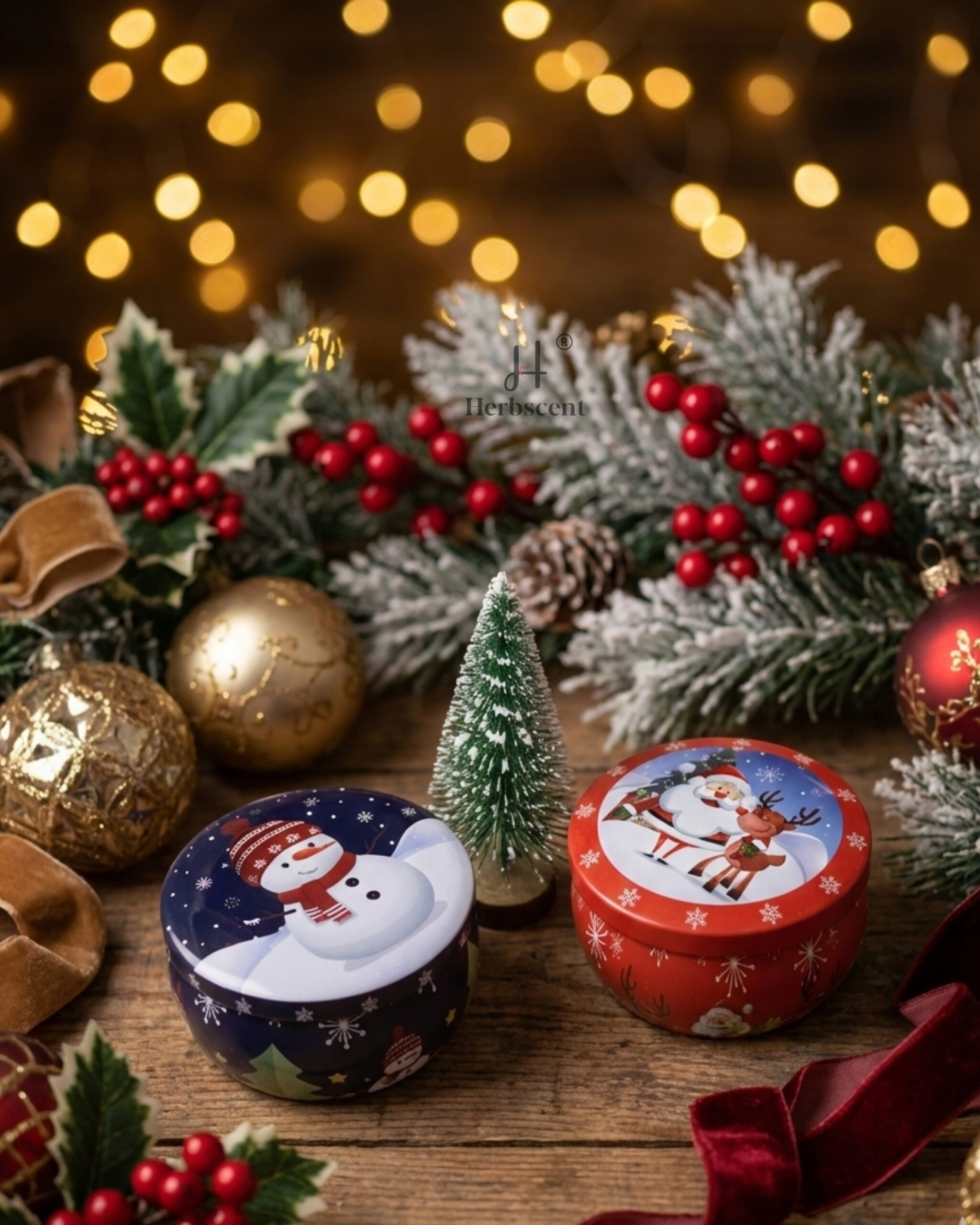 Herbscent Christmas Tin Candle